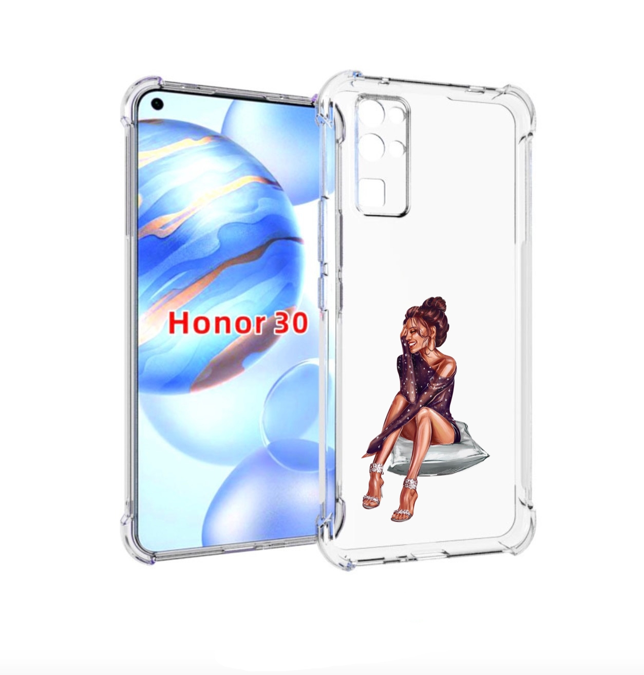 

Чехол бампер MyPads Девушка-на-подушке женский для Honor 30 (BMH, Прозрачный, Tocco