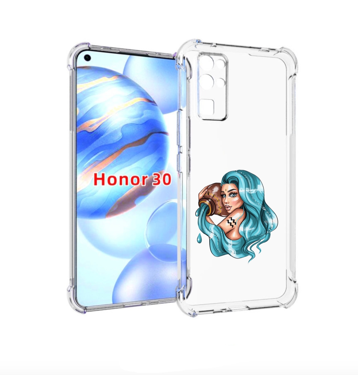 

Чехол бампер MyPads Девушка-Водолей для Honor 30 (BMH-AN10) прот, Прозрачный, Tocco