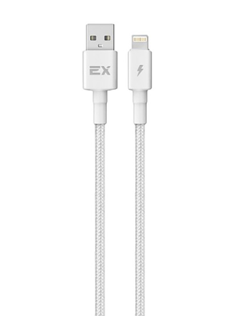 

Кабель Exployd Flow USB - Lightning 2.4A 1m Nylon White EX-K-1280, EX-K-1280