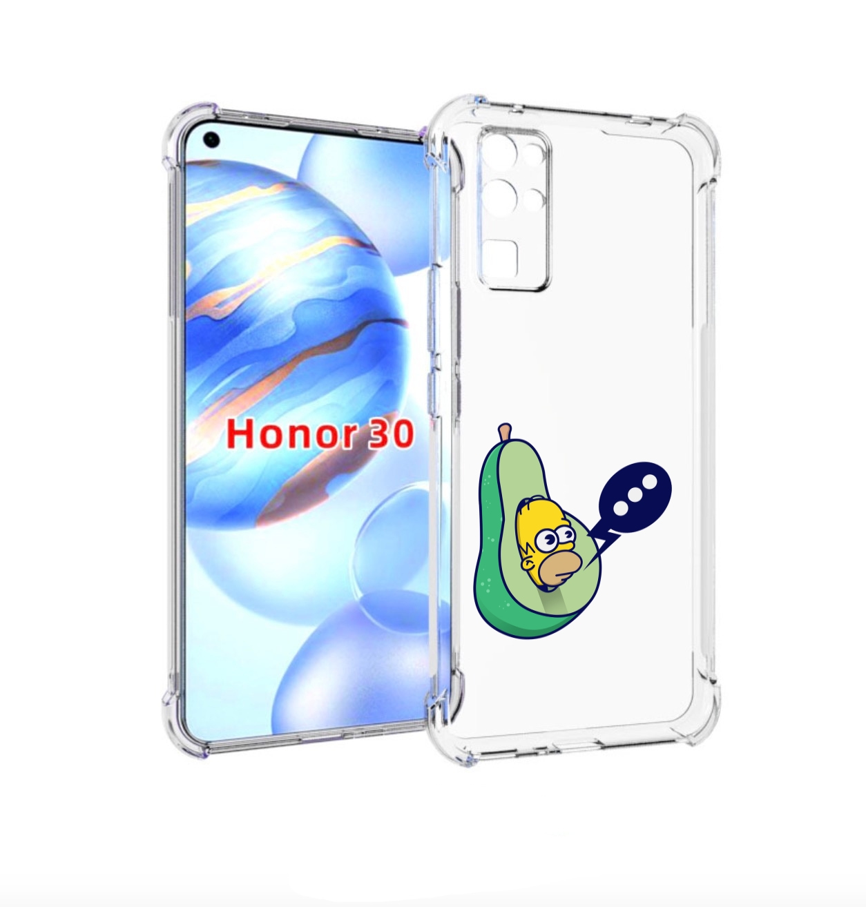 

Чехол бампер MyPads Гомер-авокадо для Honor 30 (BMH-AN10) против, Прозрачный, Tocco