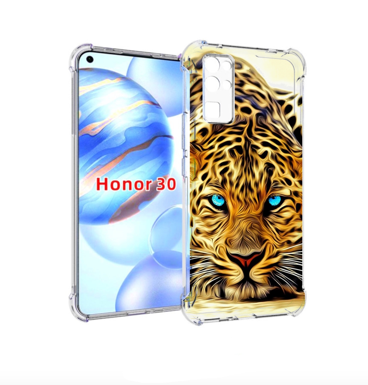 

Чехол бампер MyPads Голубоглазый-гепард для Honor 30 (BMH-AN10), Прозрачный, Tocco