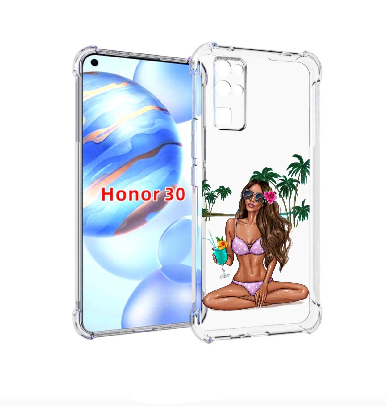 

Чехол бампер MyPads Гавайская-девушка женский для Honor 30 (BMH-, Прозрачный, Tocco