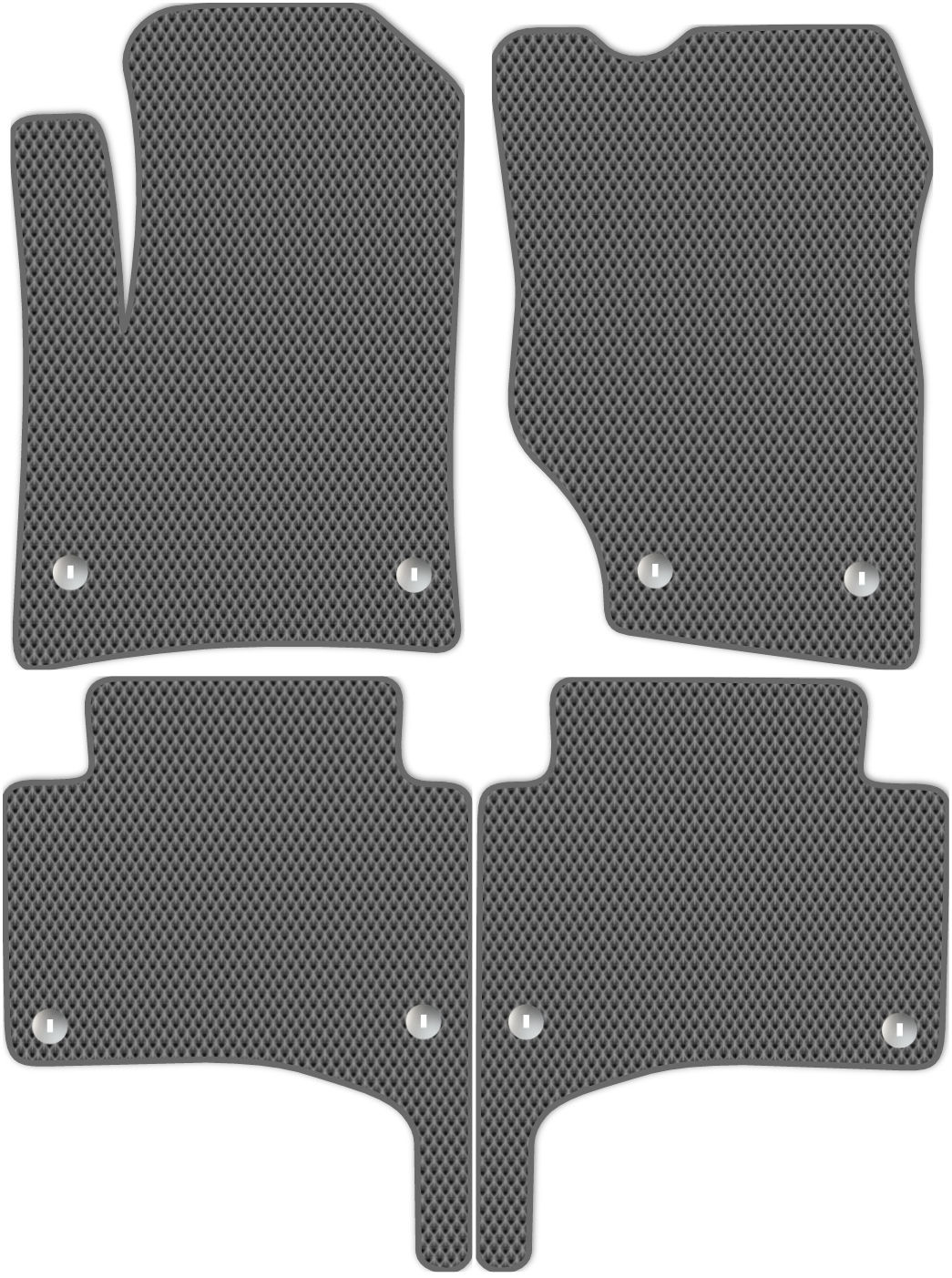 

Коврики ЭВА в салон для Volkswagen Touareg 1 2002 - 2010, 4 шт. серый, темно-серый кант, 5019-S4YL-H