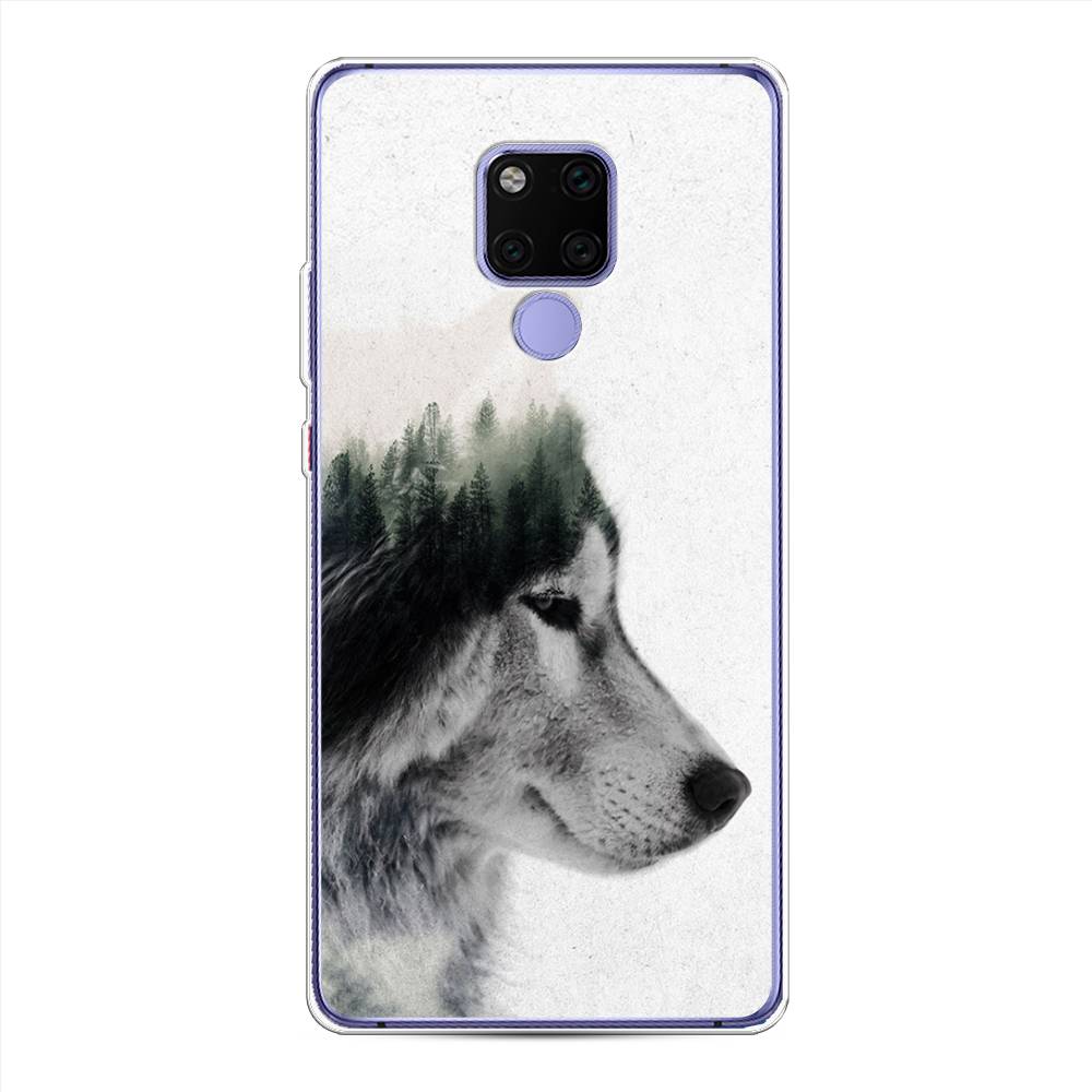 

Чехол для Huawei Mate 20X "Волк лес", Серый;белый, 66950-1