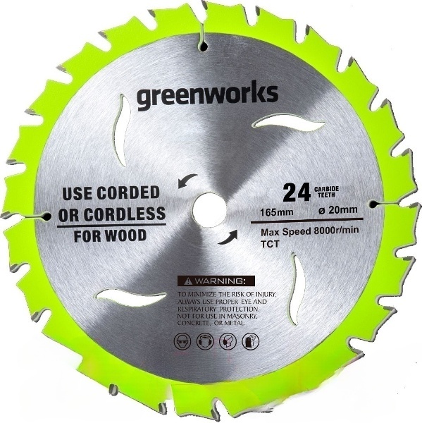 Пильный диск по дереву для циркулярной пилы Greenworks 2955707