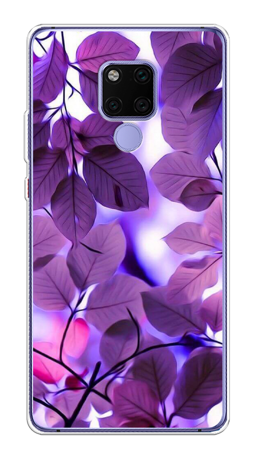 

Чехол на Huawei Mate 20X "Сиреневые листики", Фиолетовый;голубой, 66950-2