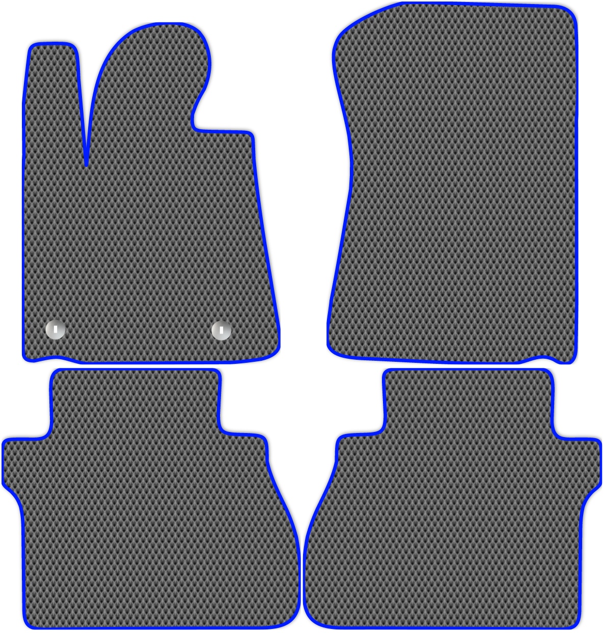 

Коврики ЭВА в салон для Toyota Tundra 2006 - 2013, 4 шт. серый, синий кант, 4864-S4YL-H