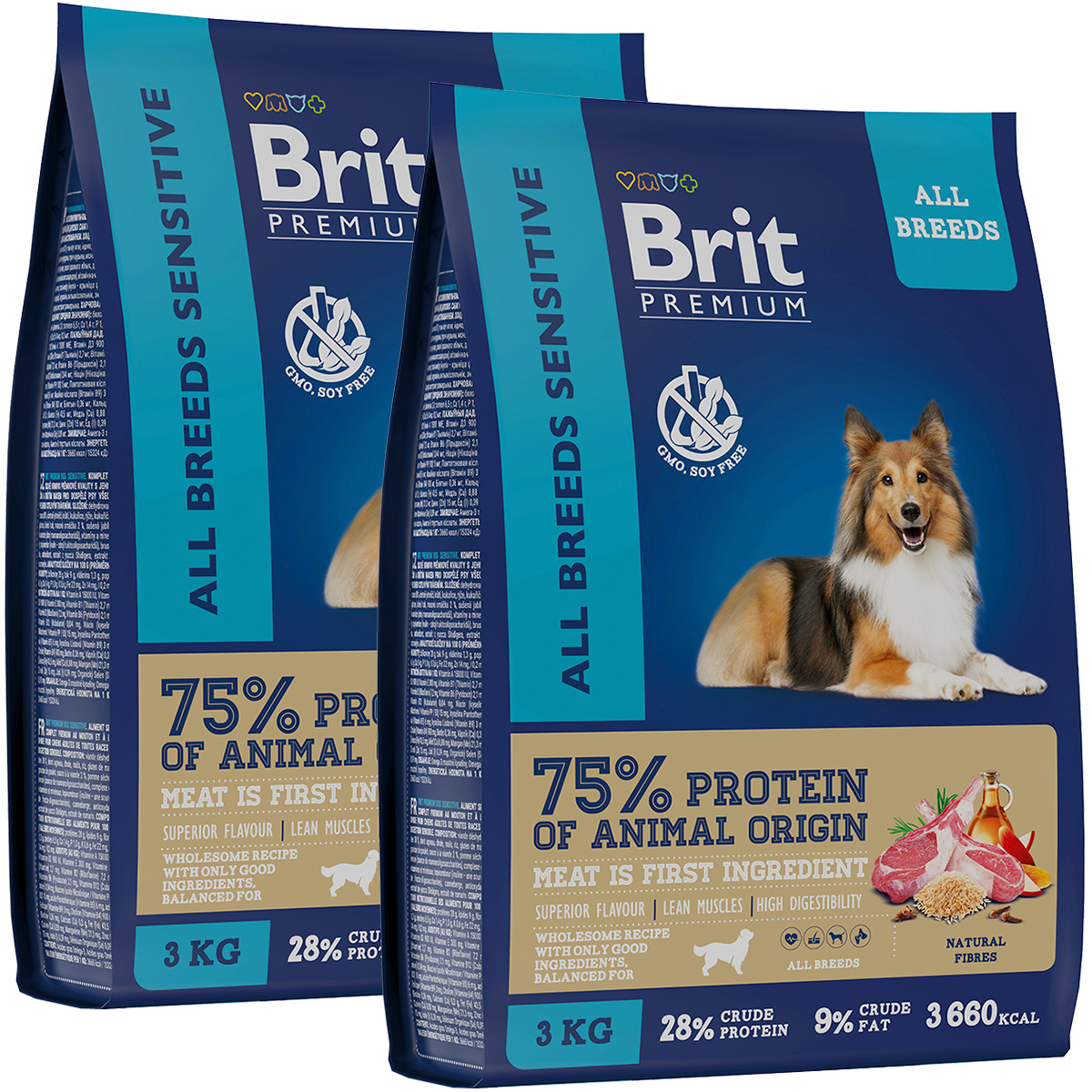 

BRIT BRIT PREMIUM DOG ADULT SENSITIVE для взрослых собак всех пород с чувствительным пищев