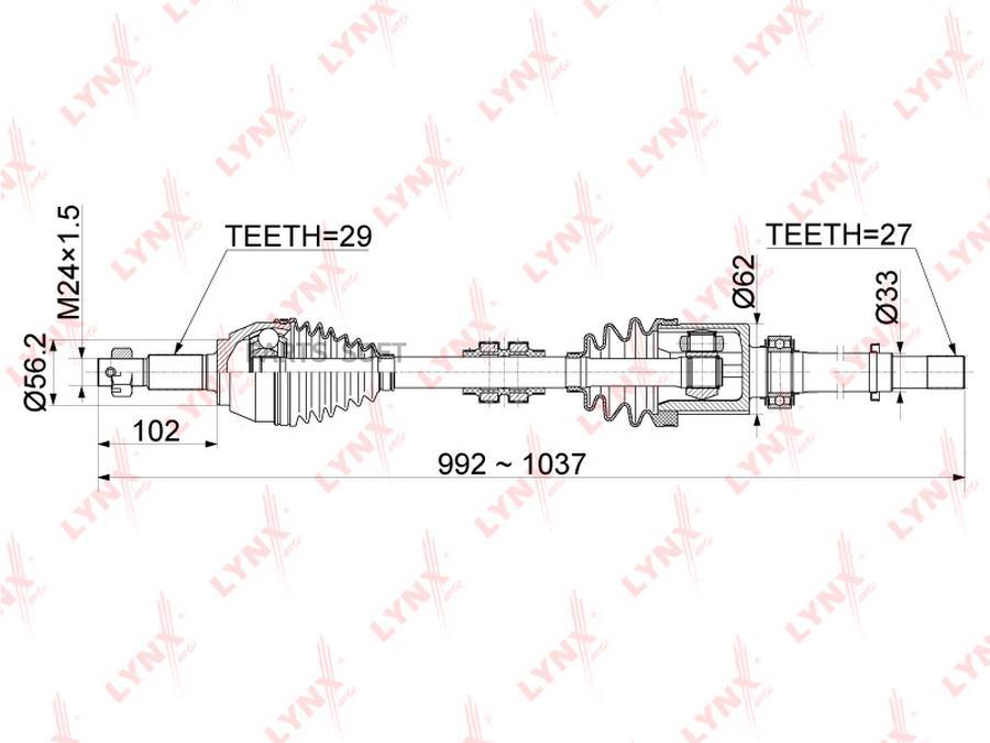 

Привод В Сборе Прав.Nissan Teana(J32) 2.5 08> LYNXauto арт. CD-1116