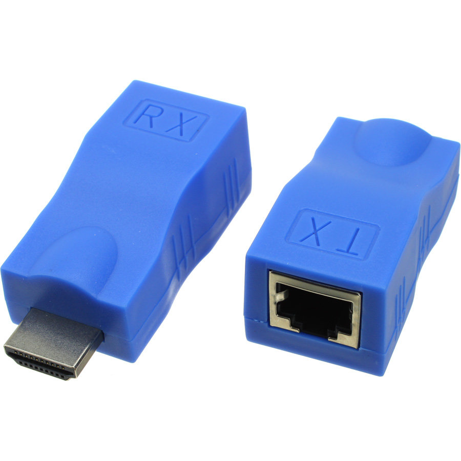 фото Удлинитель hdmi по витой паре rj45(8p8c) до 30м, cat5e/6, full hd he30 retune