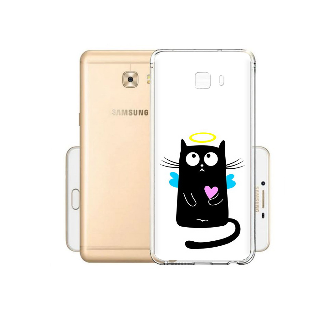 

Чехол MyPads Tocco для Samsung Galaxy C9 Pro Кот ангелок, Прозрачный, Tocco