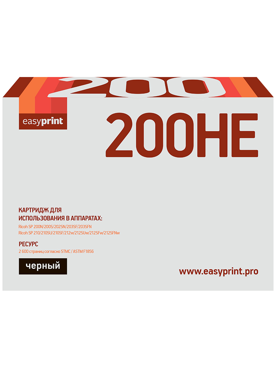 

Лазерный картридж EasyPrint LR-SP200HE (SP200HE/407262/SP200/SP203/SP210) для Ricoh, Черный, LR-SP200HE