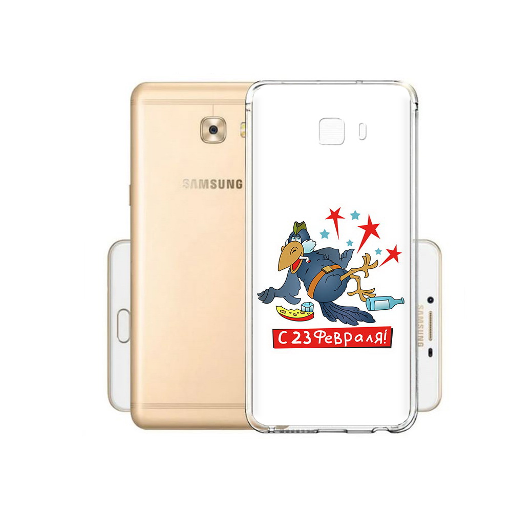 

Чехол MyPads Tocco для Samsung Galaxy C9 Pro 23 февраля веселая птица, Прозрачный, Tocco