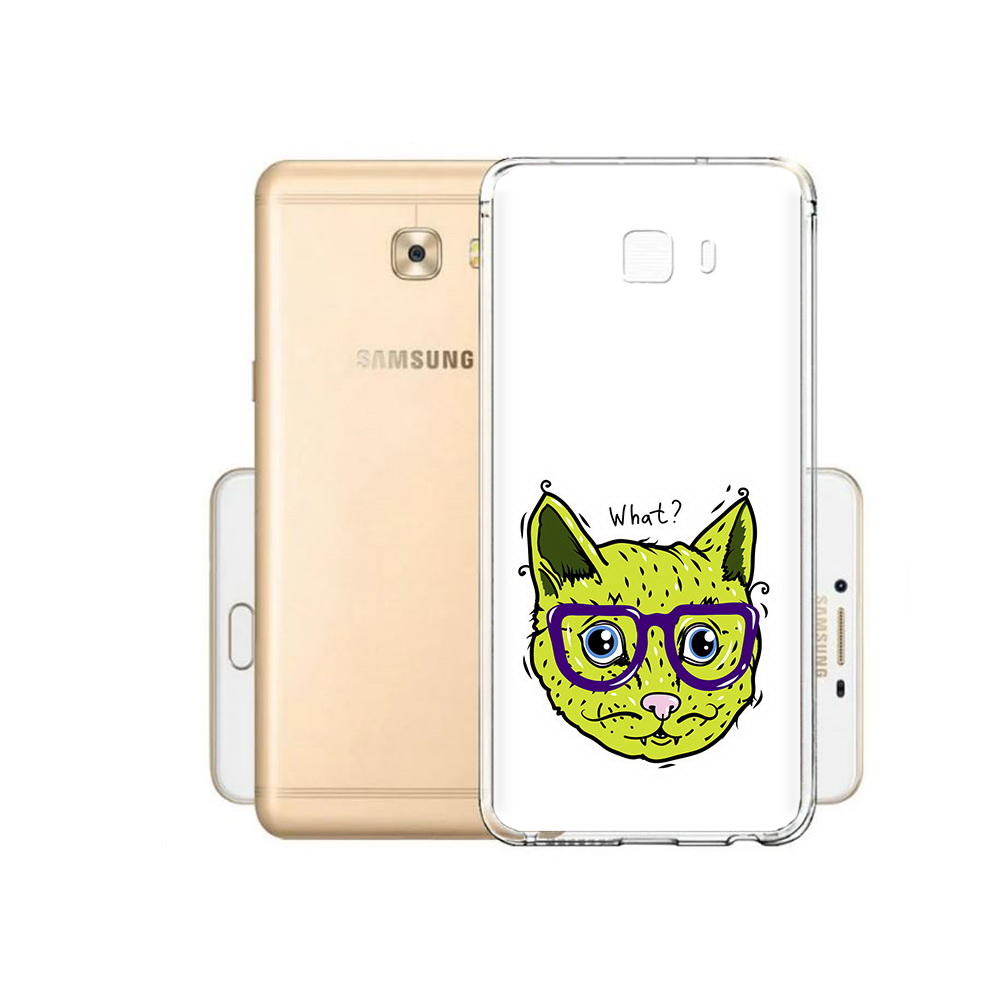 Чехол MyPads Tocco для Samsung Galaxy C9 Pro Зеленый кот