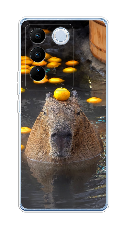 

Чехол на Vivo V27/V27 Pro "Капибара отдыхает", Коричневый;оранжевый;серый, 268550-1