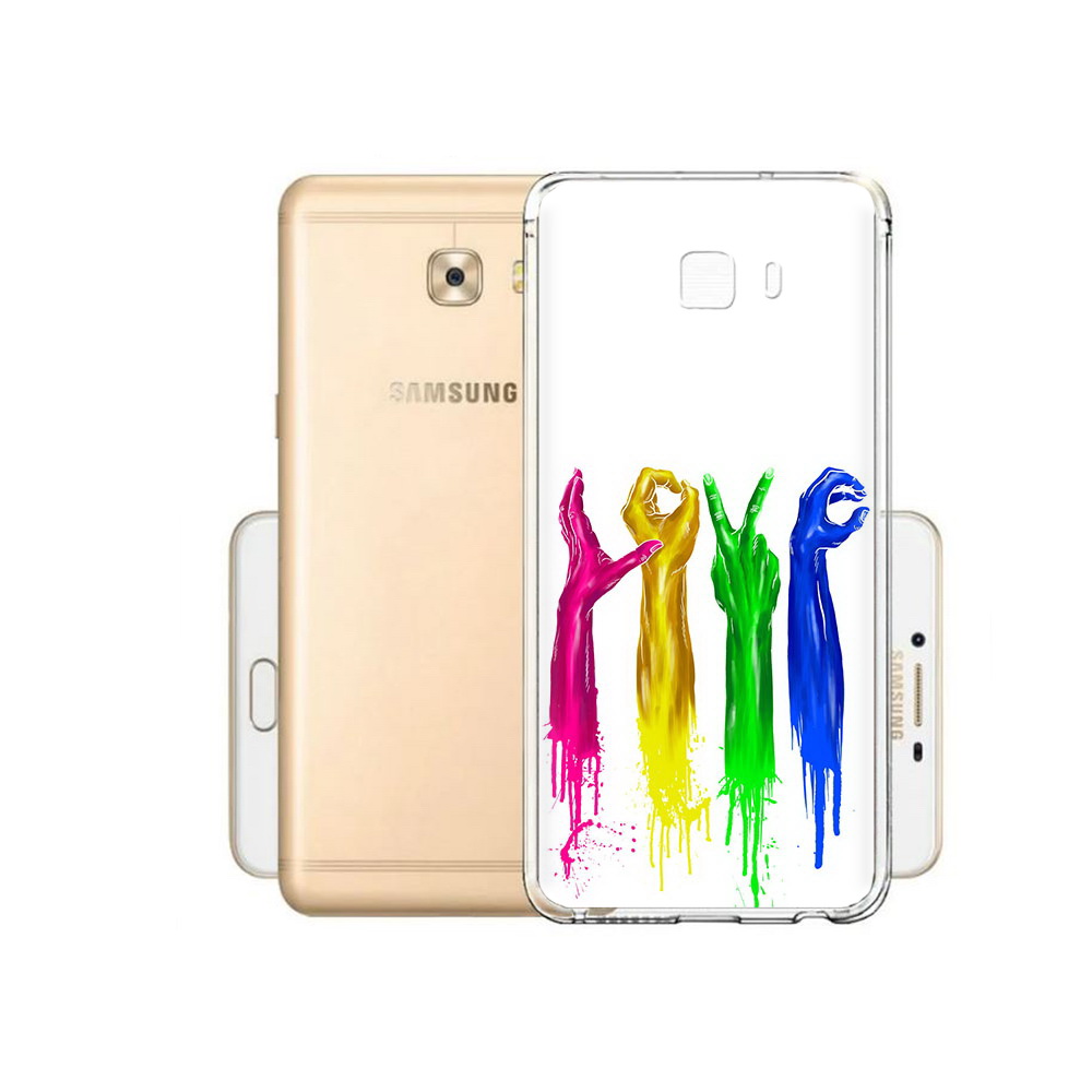 

Чехол MyPads Tocco для Samsung Galaxy C9 Pro яркие руки love, Прозрачный, Tocco