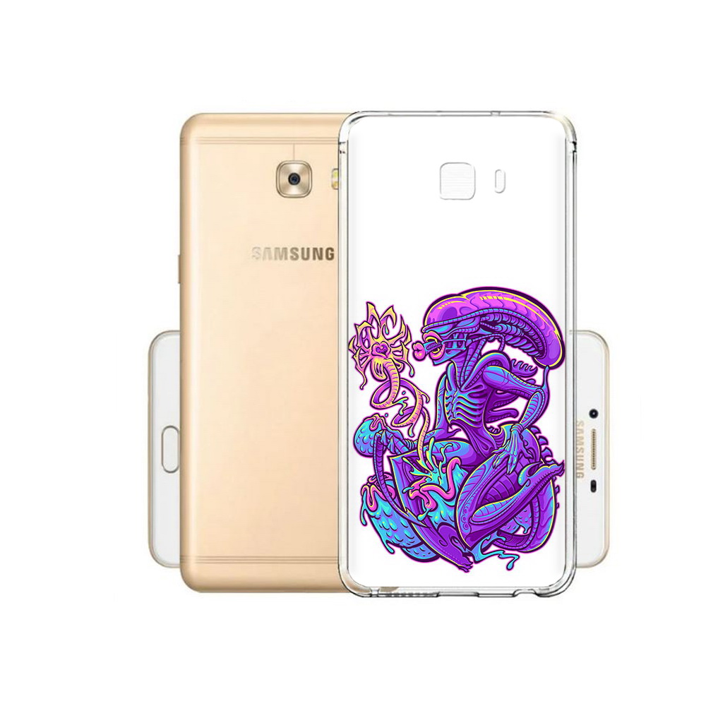 

Чехол MyPads Tocco для Samsung Galaxy C9 Pro чужой фиолетовый цвет, Прозрачный, Tocco