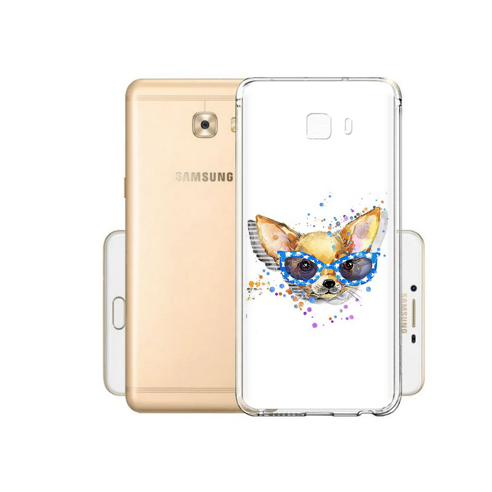 

Чехол MyPads Tocco для Samsung Galaxy C9 Pro чихуа-хуа в очках, Прозрачный, Tocco