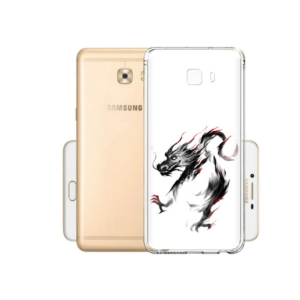 

Чехол MyPads Tocco для Samsung Galaxy C9 Pro черный дракон, Прозрачный, Tocco