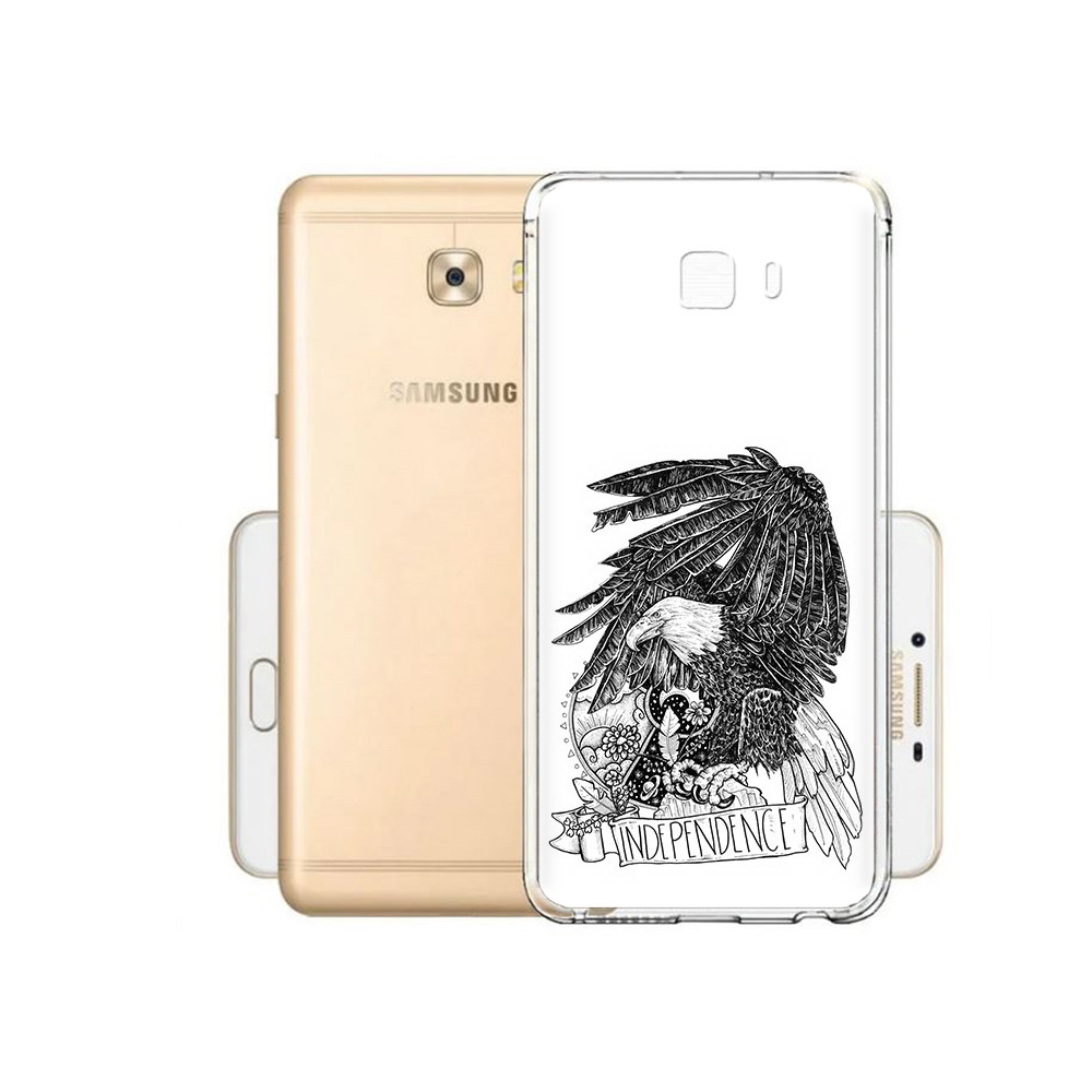 

Чехол MyPads Tocco для Samsung Galaxy C9 Pro черно белый сокол, Прозрачный, Tocco