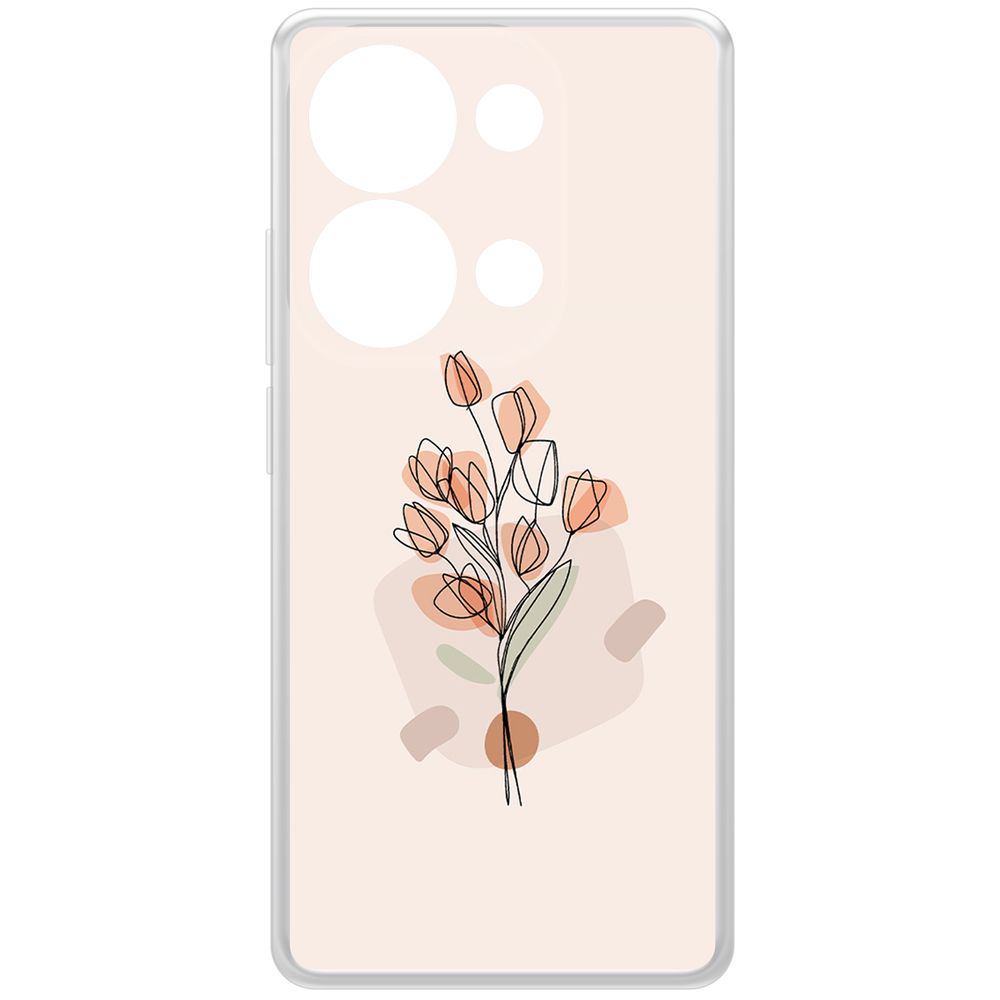 

Чехол-накладка Krutoff Clear Case Букет тюльпанов для Xiaomi Poco M6 Pro 4G, Прозрачный
