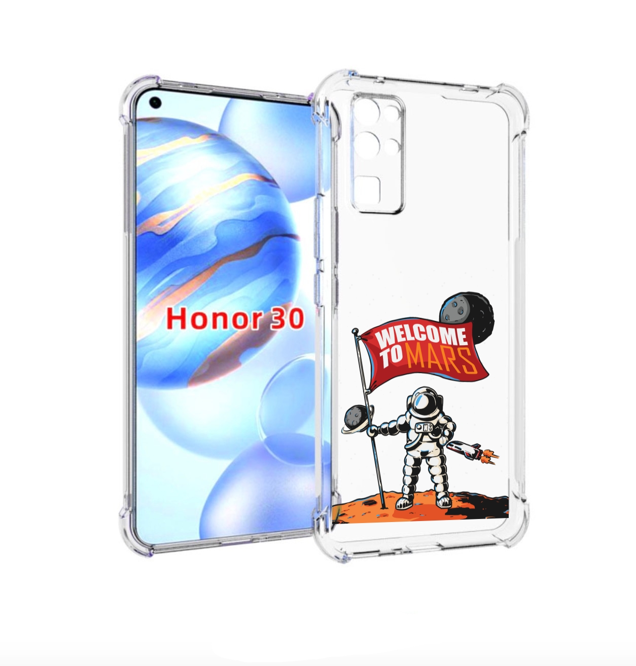

Чехол бампер MyPads Вэлком-Марс для Honor 30 (BMH-AN10) противоу, Прозрачный, Tocco