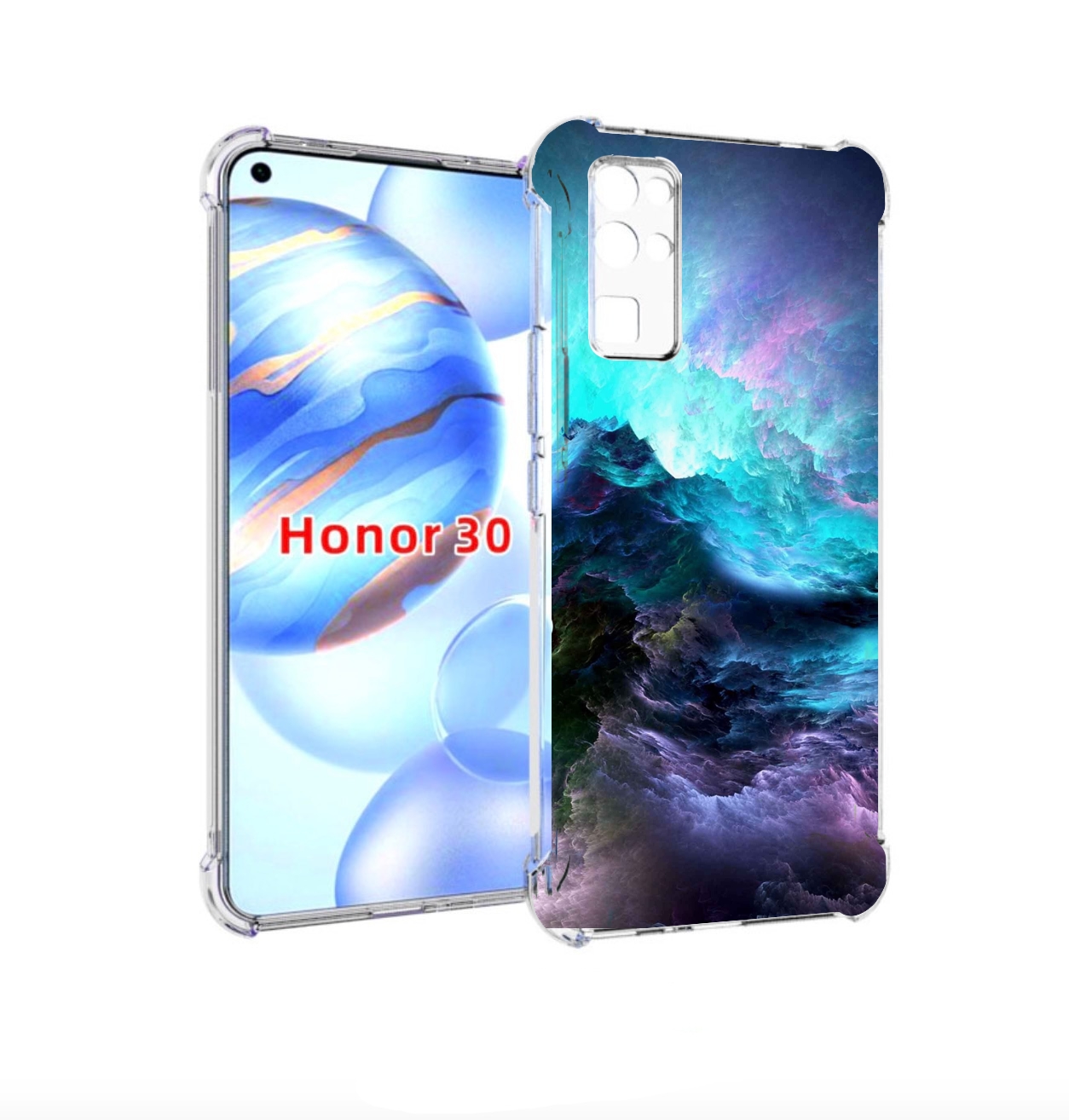 Чехол бампер MyPads Волна для Honor 30 (BMH-AN10) противоударный