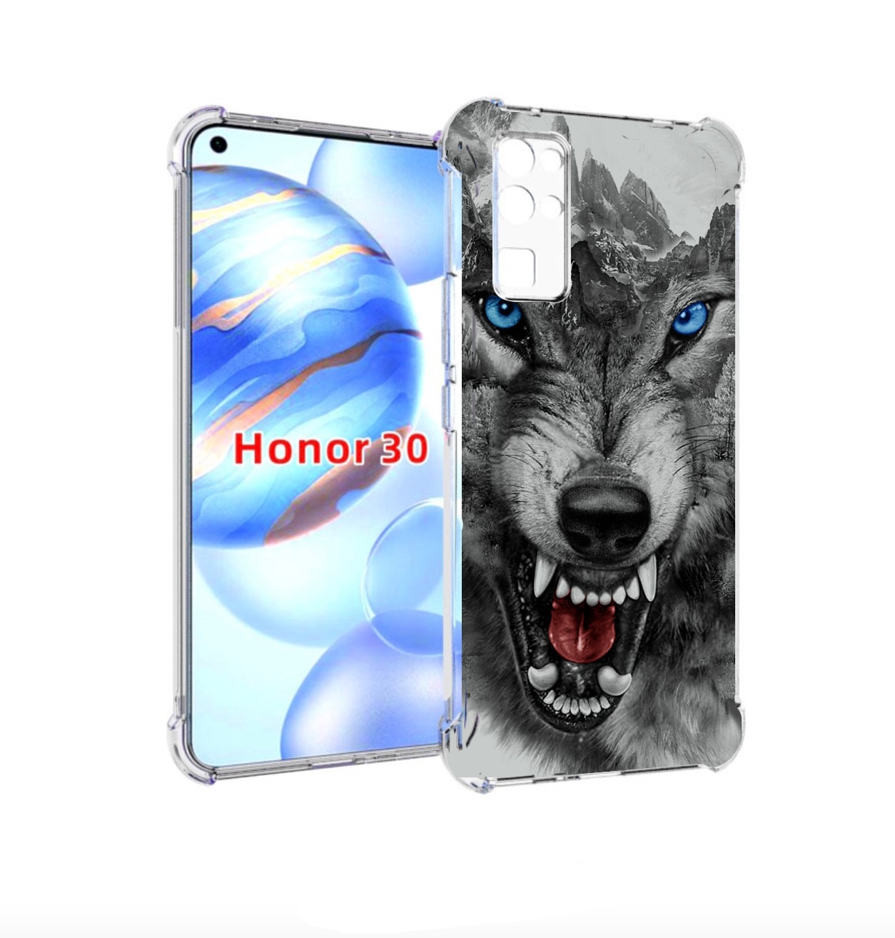 

Чехол бампер MyPads Волк-частица мужской для Honor 30 (BMH-AN10), Прозрачный, Tocco