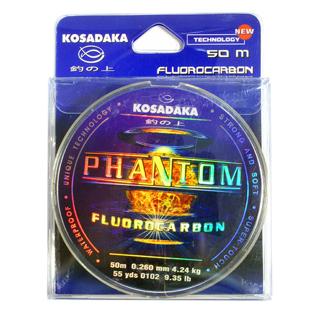 Kosadaka Леска флюорокарбон KOSADAKA PHANTOM (LPHT300  (50 м 0,287мм) )