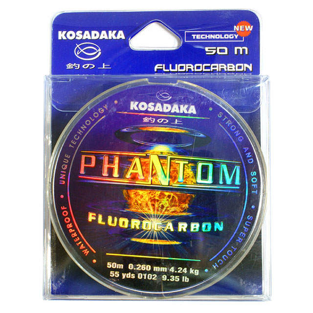 

Kosadaka Леска флюорокарбон KOSADAKA PHANTOM (LPHT260 (50 м 0,252мм) ), Прозрачный