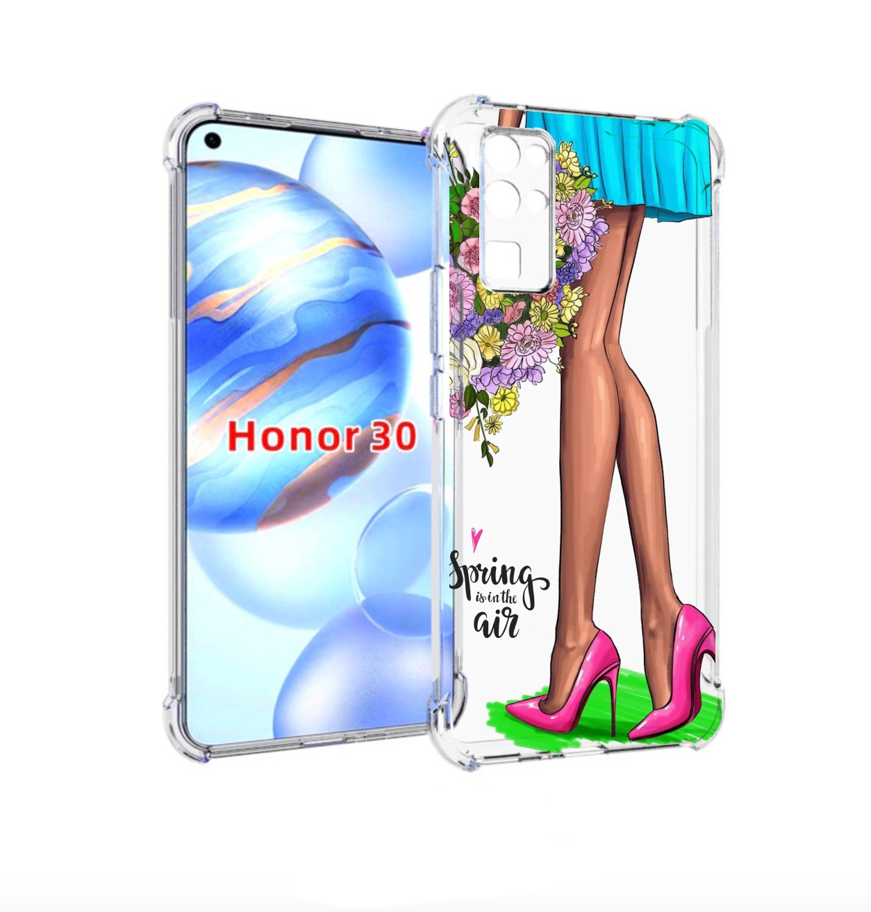 

Чехол бампер MyPads Весна-в-воздухе женский для Honor 30 (BMH-AN, Прозрачный, Tocco