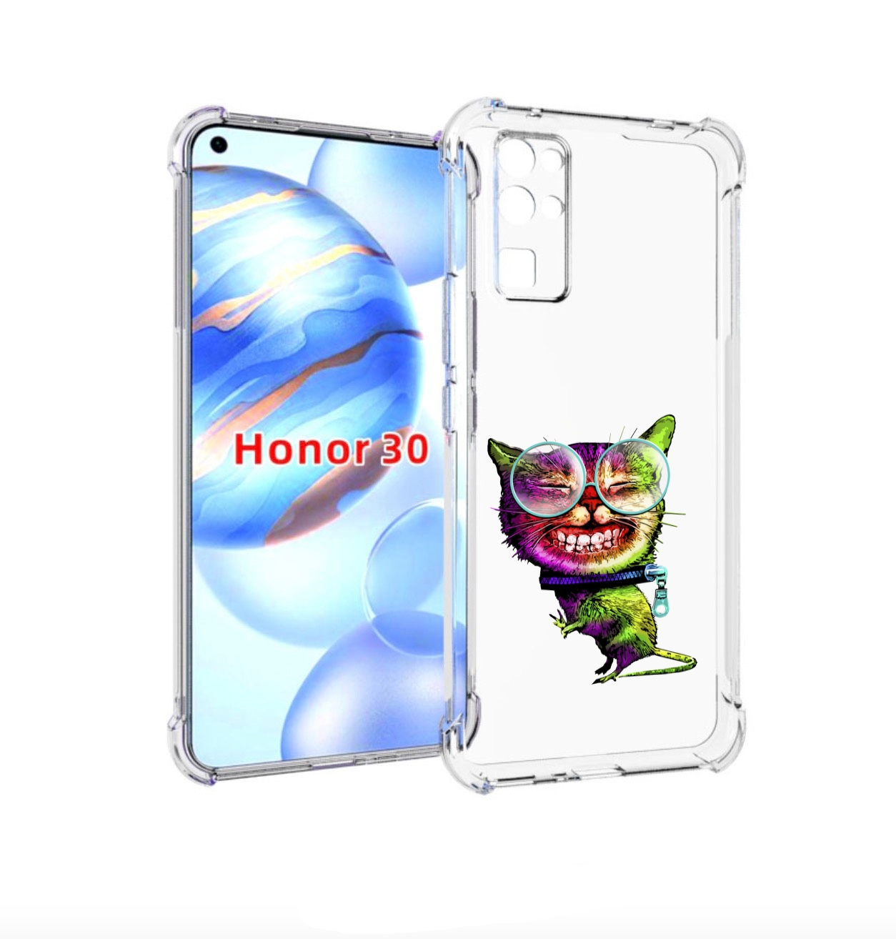 

Чехол бампер MyPads Веселый кот для Honor 30 (BMH-AN10) противоу, Прозрачный, Tocco
