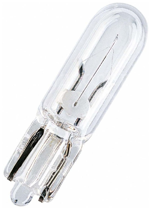 фото Лампа 2721 w1 2w 12v (1 2w) w2x4 6d стеклянный цоколь osram