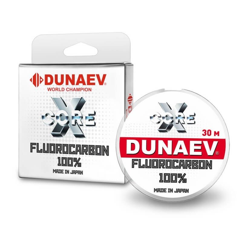 

DUNAEV Леска флюорокарбон DUNAEV FLUOROCARBON (206181 (30 м 0,104мм) ), Прозрачный