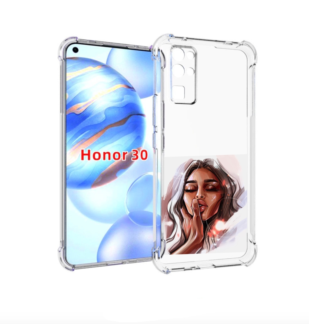 

Чехол бампер MyPads Большие-губы женский для Honor 30 (BMH-AN10), Прозрачный, Tocco