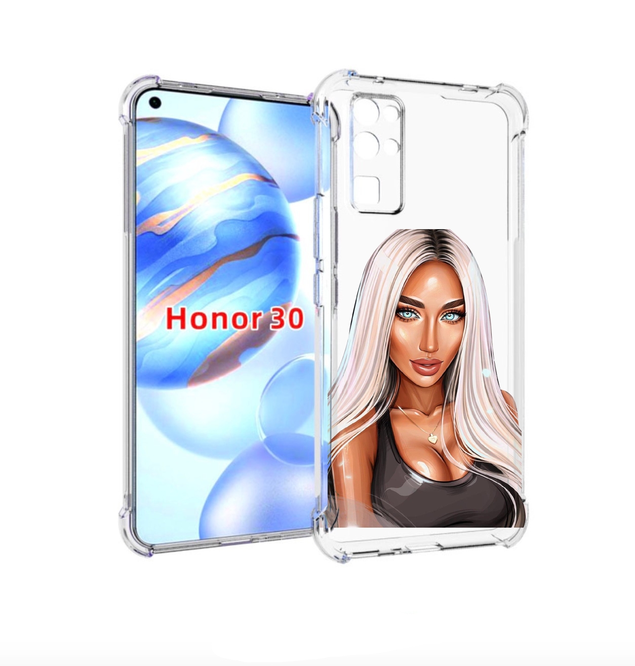 

Чехол бампер MyPads Блондинка женский для Honor 30 (BMH-AN10) пр, Прозрачный, Tocco