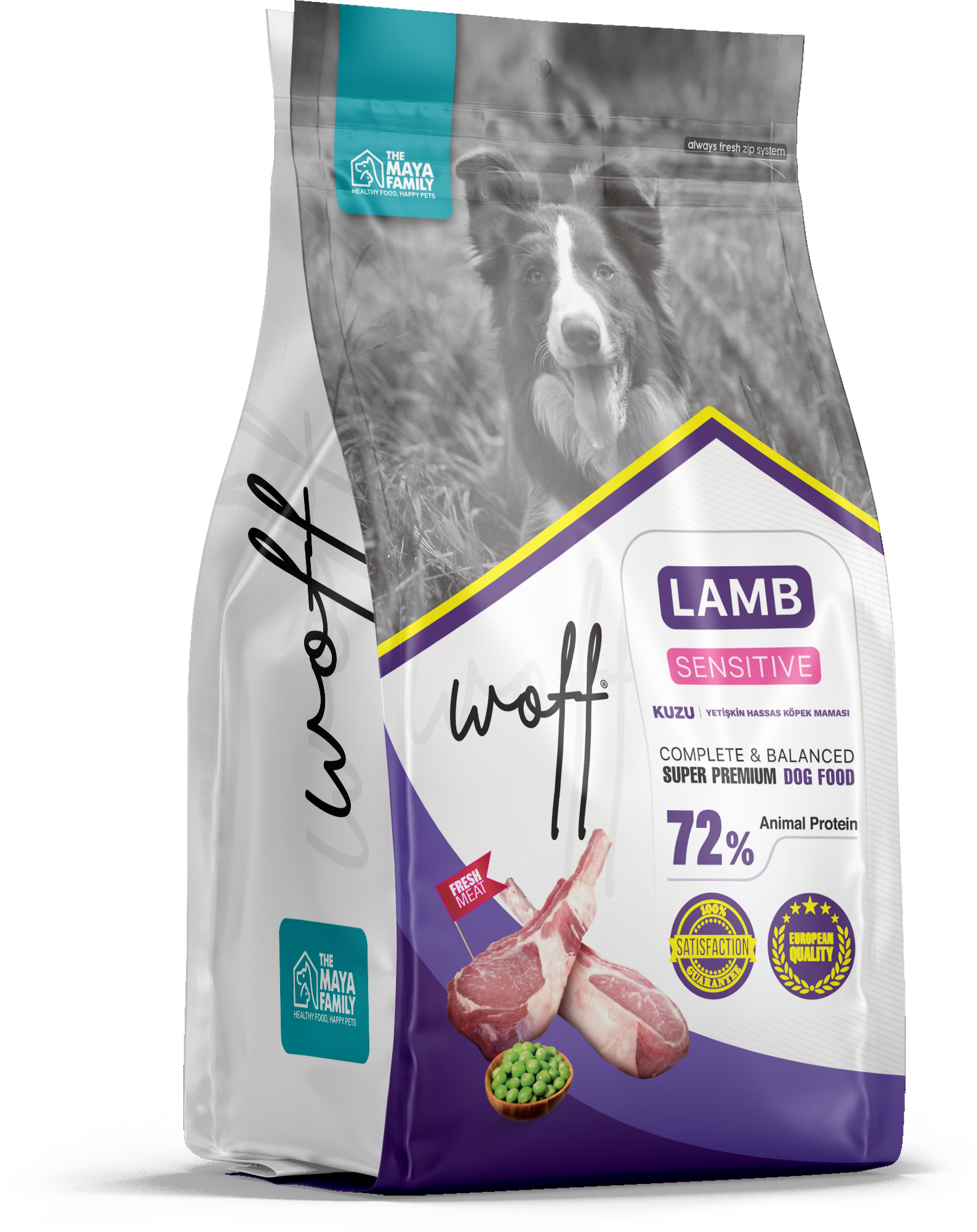 Сухой корм для собак WOFF Sensitive с ягнёнком, с чувствительным пищеварением, 2,5кг