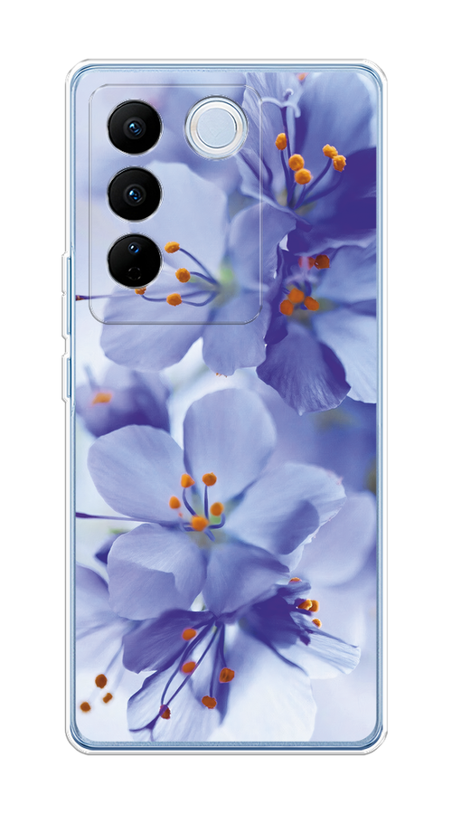 

Чехол на Vivo V27/V27 Pro "Фиолетовые цветки", Фиолетовый;синий, 268550-1