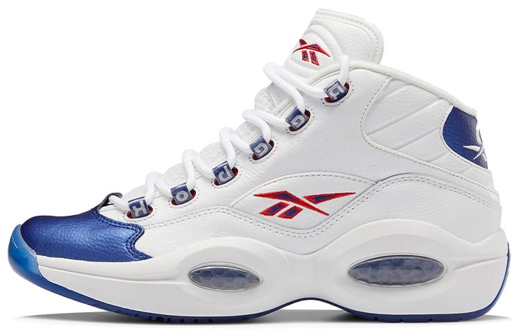 

Кроссовки унисекс Reebok Question Mid Blue Toe белые 42.5 EU, Белый, Question Mid Blue Toe