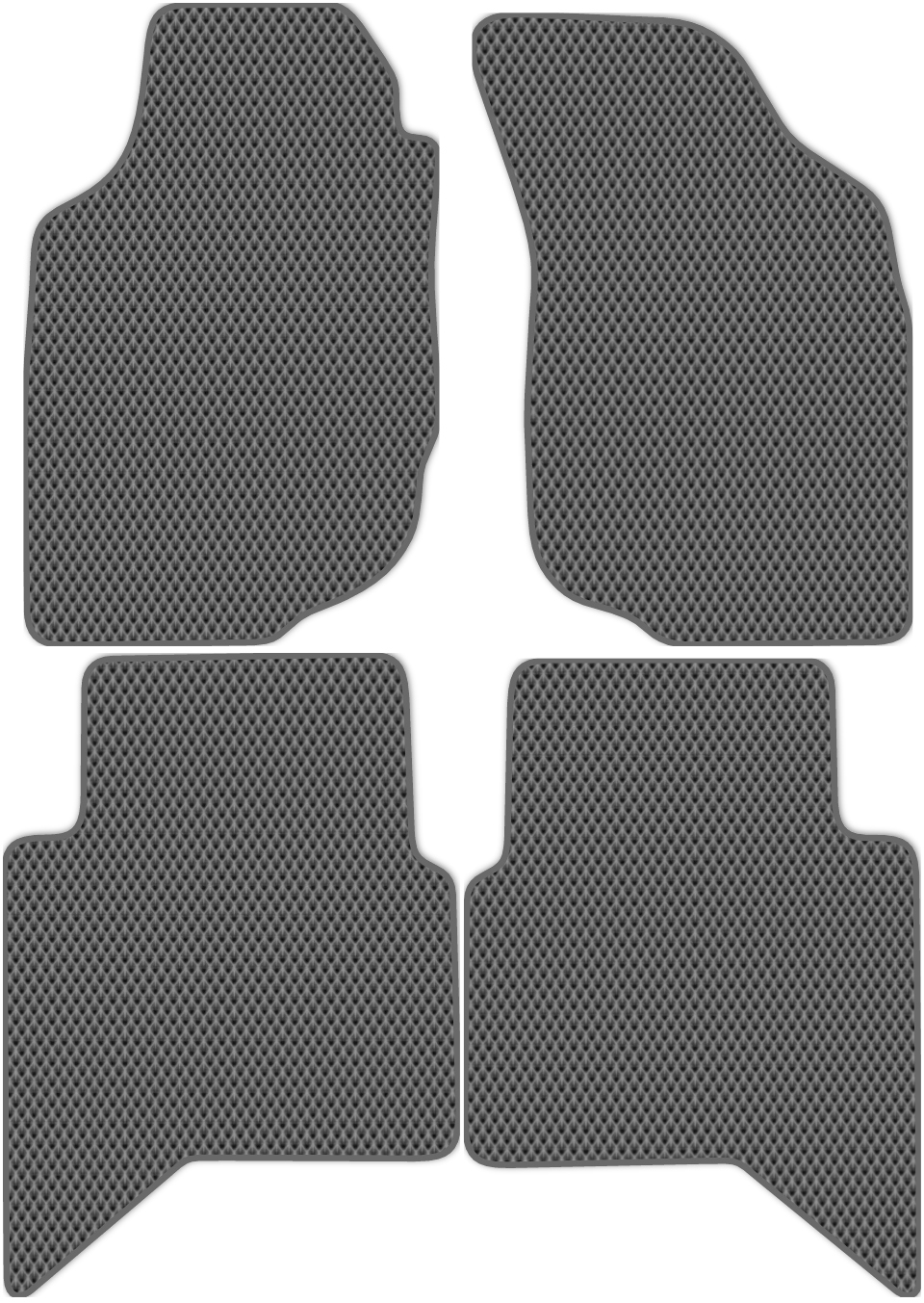 

Коврики ЭВА в салон для Toyota Hilux Pick Up 7 2011 - 2015, 4 шт. серый, темно-серый кант, 4839-S4N-H