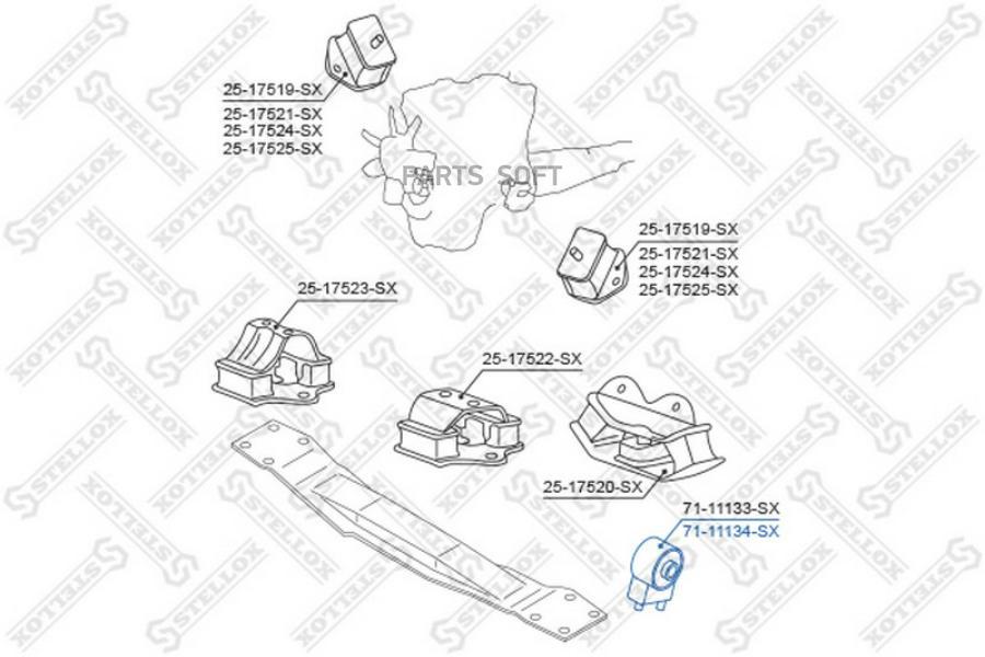 

STELLOX 7111134SX Опора раздатки MITSUBISHI PAJERO II V14W-V55W 91-04