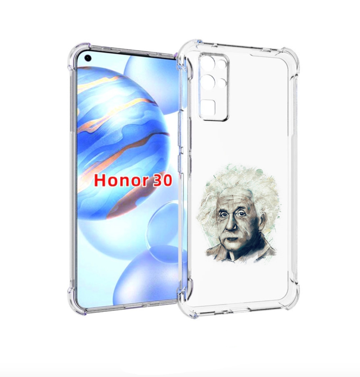 

Чехол бампер MyPads Альберт энштейн для Honor 30 (BMH-AN10) прот, Прозрачный, Tocco