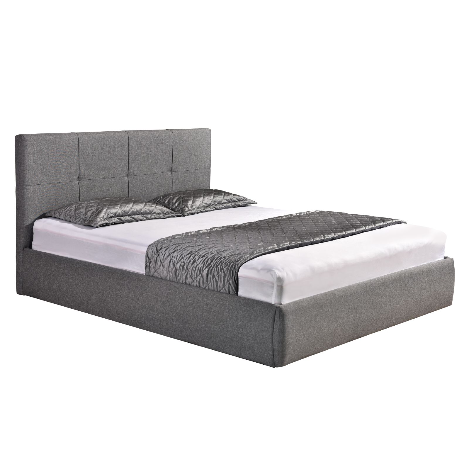 Двуспальная кровать с подъемным механизмом Ами Мебель Палермо 180х200 серая рогожка 25999₽