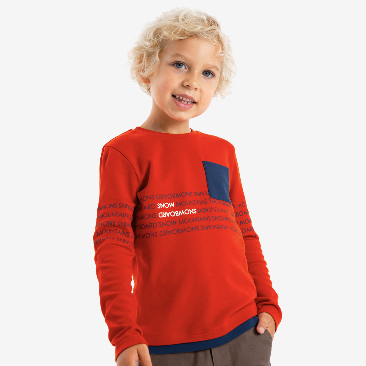 Лонгслив детский Kapika IKBCL01-R2, цвет красный, размер 116 лонгслив детский gloria jeans bkt012680 разно ный белый 128