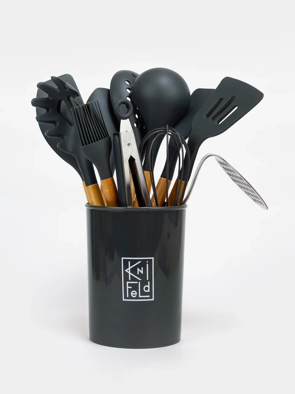 Набор кухонных принадлежностей Knifeld утварь для готовки и сервировки, темно-серый