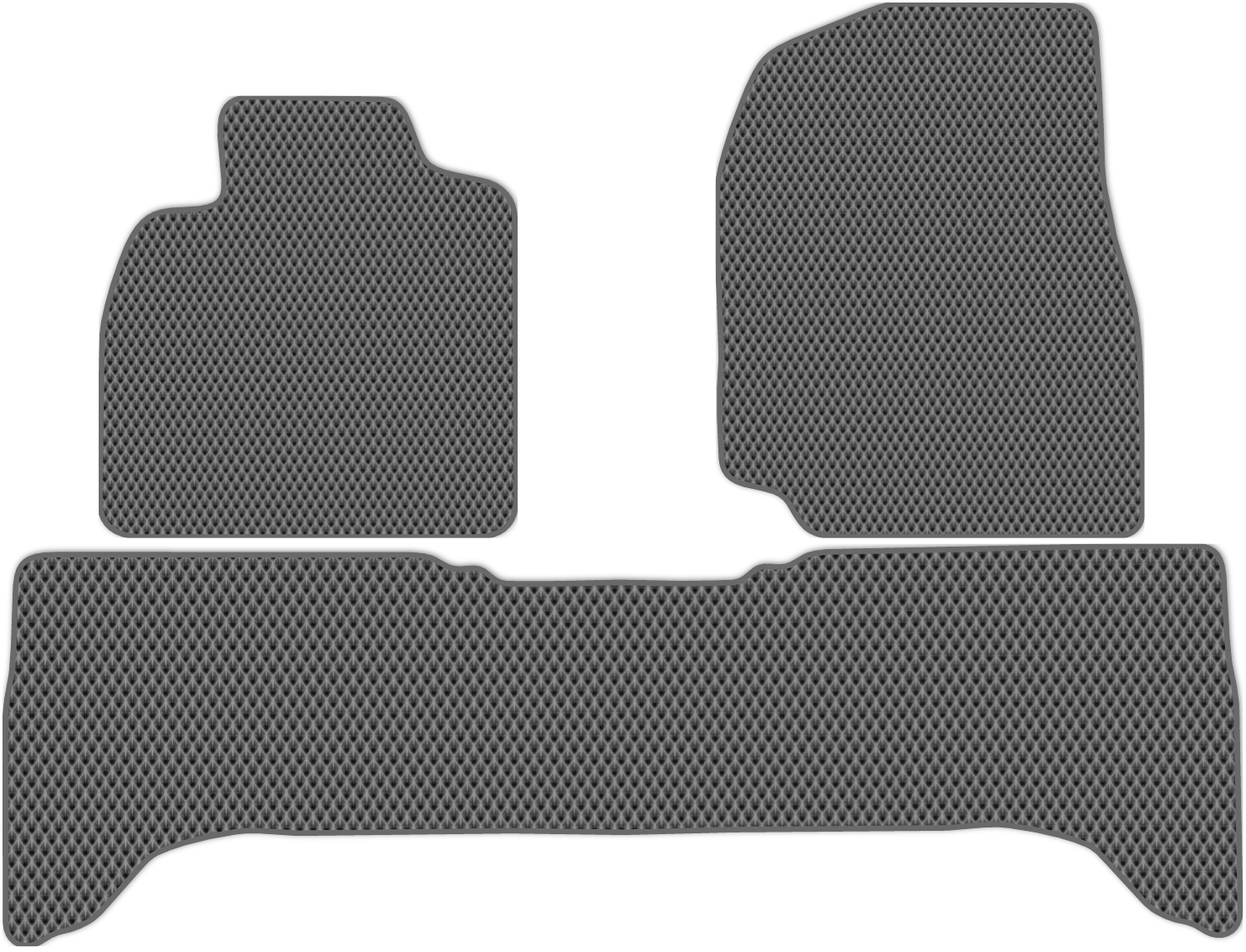 

Коврики ЭВА в салон для Toyota Land Cruiser 10 2002 - 2007, 3 шт. серый, темно-серый кант, 4818-W3N-H