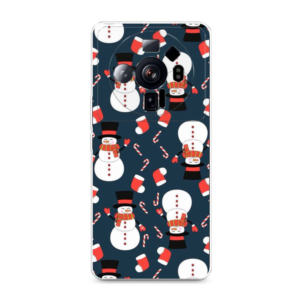 

Чехол на Xiaomi 12S Ultra "Синие снеговики", Синий;белый;красный, 314550-5