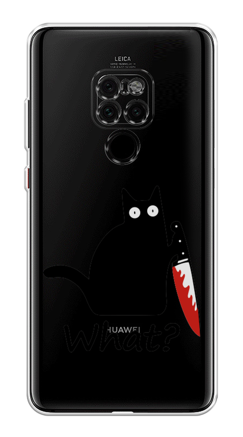 

Чехол на Huawei Mate 20 "Котик с ножом", Черный;красный, 66850-6