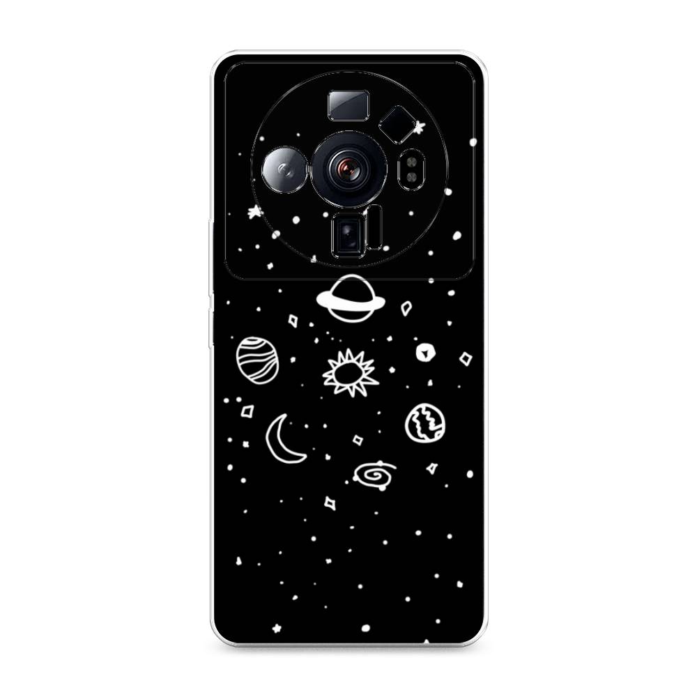

Чехол на Xiaomi 12S Ultra "Дудл солнечной системы", Бежевый;серый, 314550-2