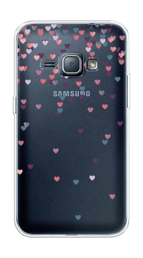 

Чехол на Samsung Galaxy J1 2016 "Посыпка сердечки", Розовый;фиолетовый, 22150-3